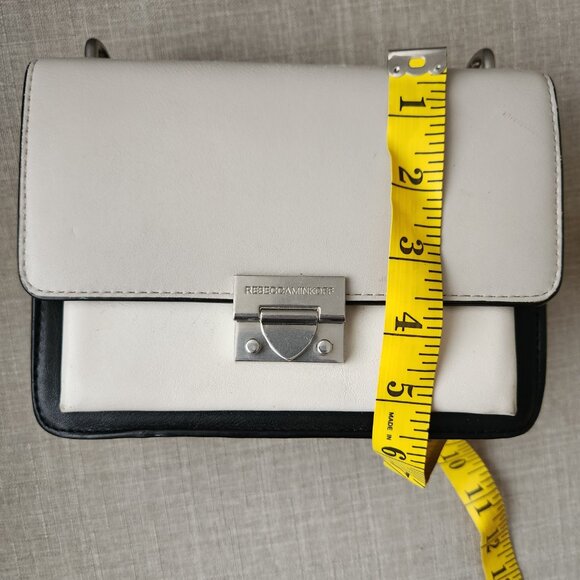 Rebecca Minkoff Crossbody Bag Grey White Black genuine leather - Picture 6 of 8